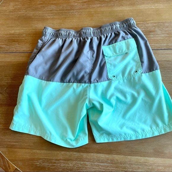 George Men's Mint Green / Blue and Gray Swim Trunks With Back Pocket Size XL - Picture 2 of 12